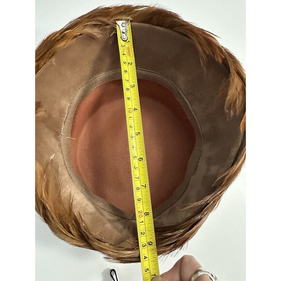 Vintage Women’s Unbranded Pheasant Feather Hat Church Hat EUC No Tag - Picture 9 of 11